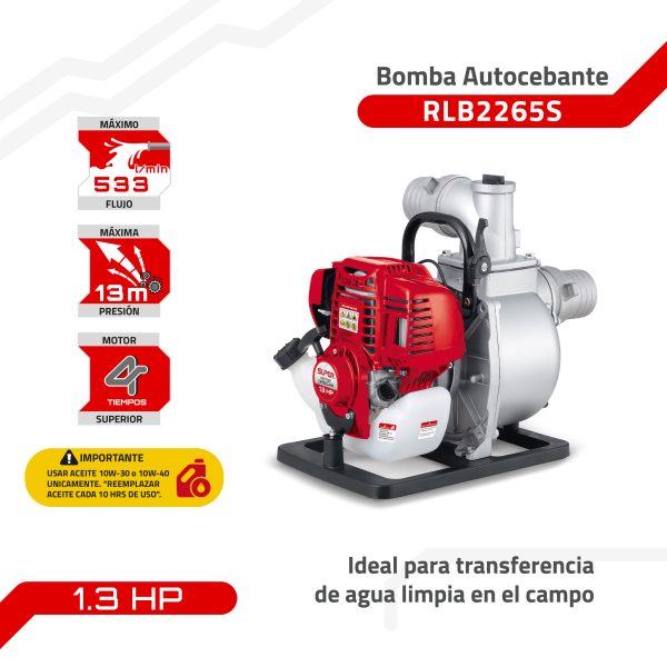 Bomba Autocebante 1.3 HP Motor a gasolina